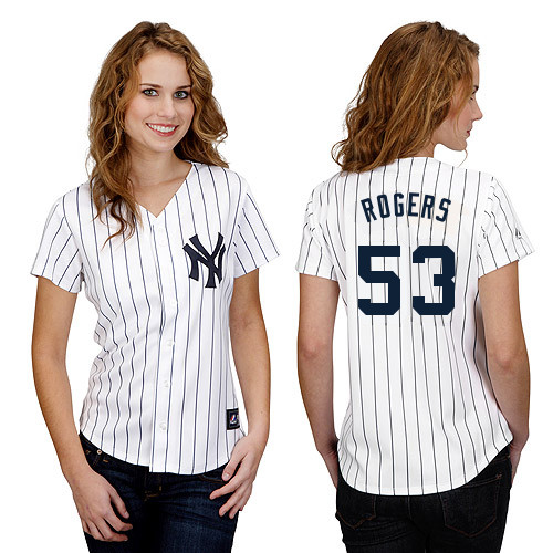 Esmil Rogers #53 mlb Jersey-New York Yankees Women's Authentic Home White Baseball Jersey - Click Image to Close